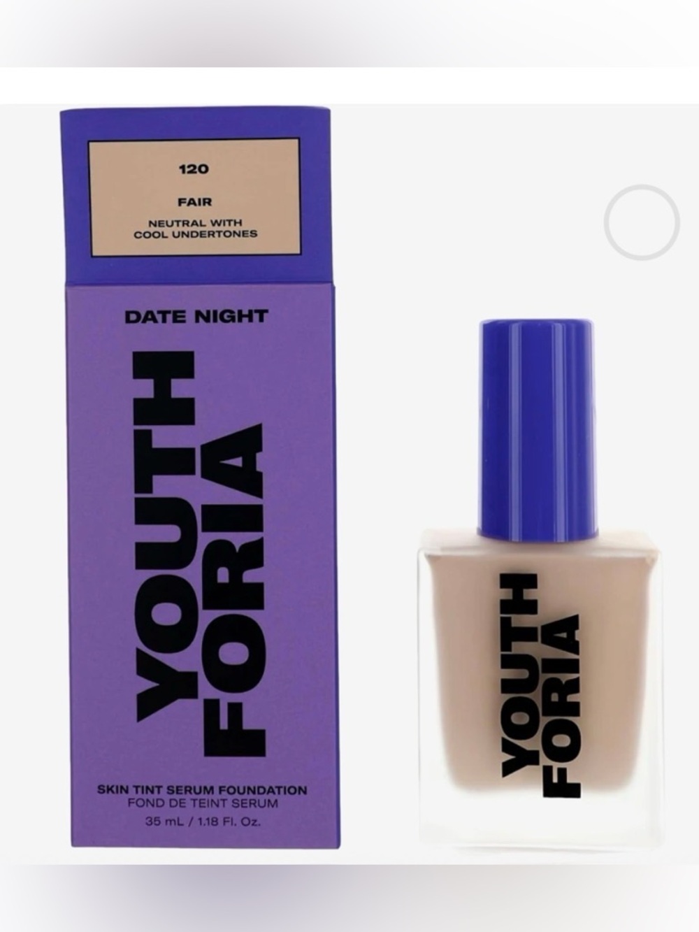NEW Youthforia 120 Fair Skin Tint Glass Skin Foundation Dewy Clean Beauty BNIB - Picture 3 of 9